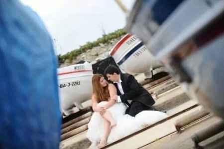 postboda en la playa