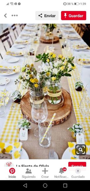 Idea decoración floral mesa larga - 1