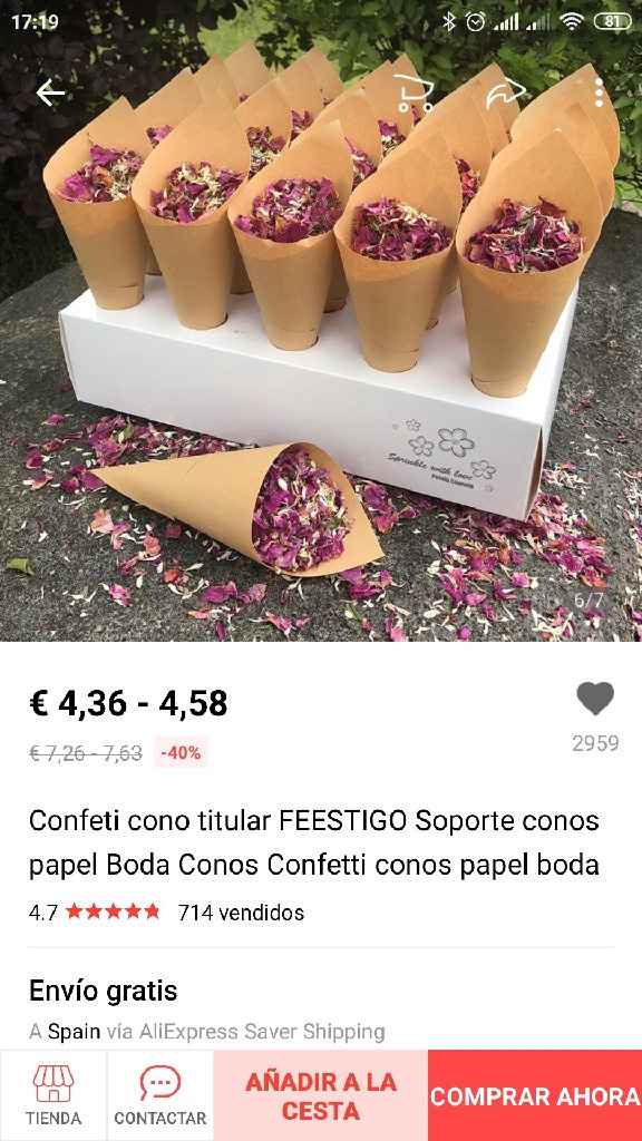 Como presentar los conos de arroz y/o petalos - 1