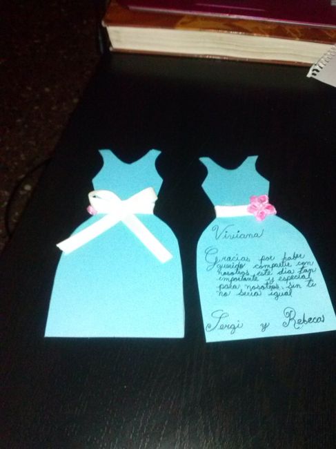Targetas de agradecimiento a mis damas de honor. - 2