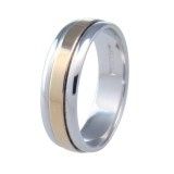 anillo de plata bicolor