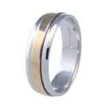 anillo de plata bicolor