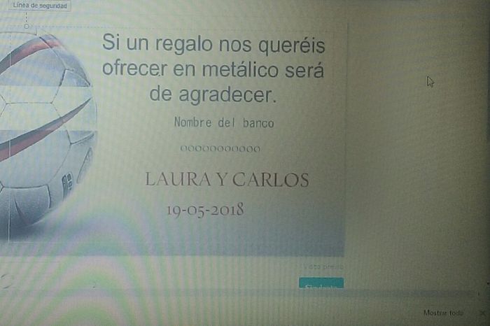 Invitaciones con número de cuenta - 1