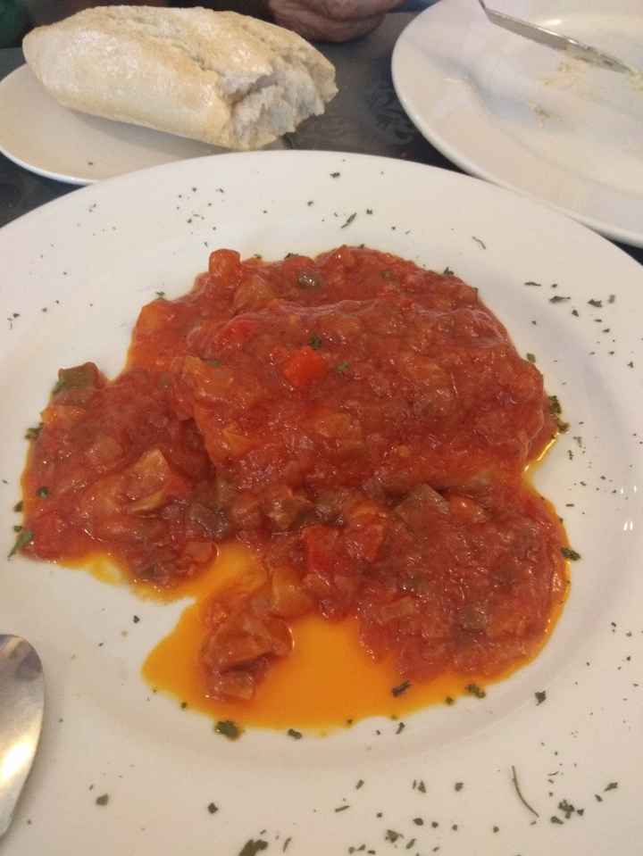 Bacalao con pisto de tomate Raf