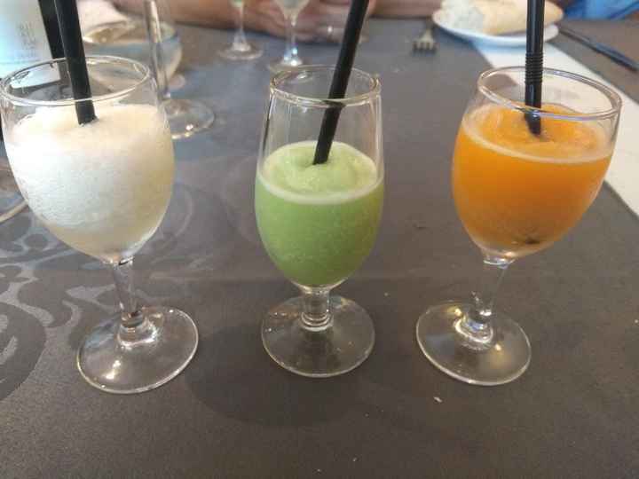 Sorbetes de limón, manzana verde y mandarina