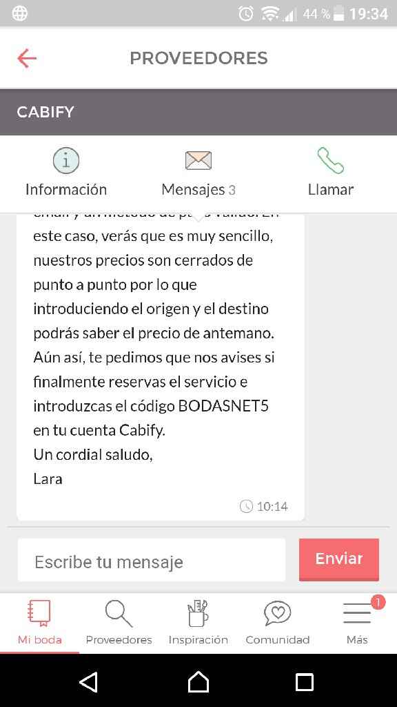 Problema con cabify - 2