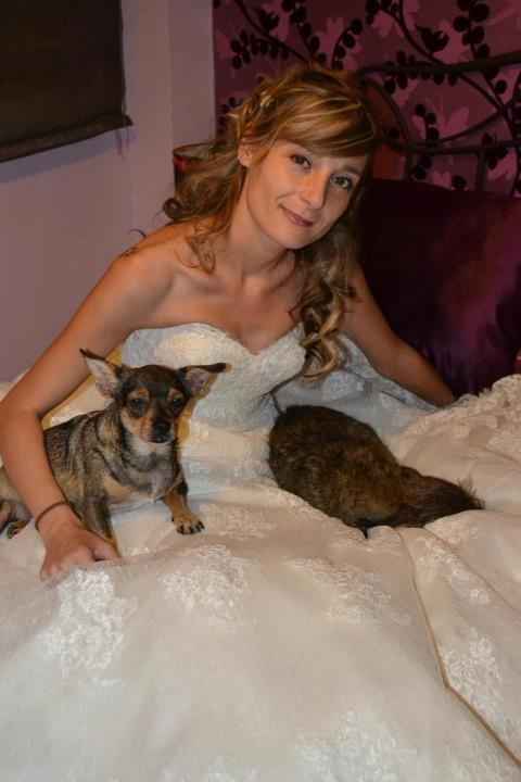 La novia con sus niñas