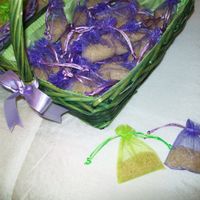 Bolsitas de arroz verde y morada