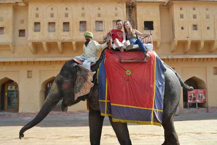 India, Fuerte Amber en elefante