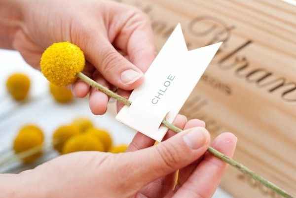 Destalles para una boda de color amarillo