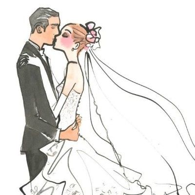 Hermosas ilustraciones de boda 7