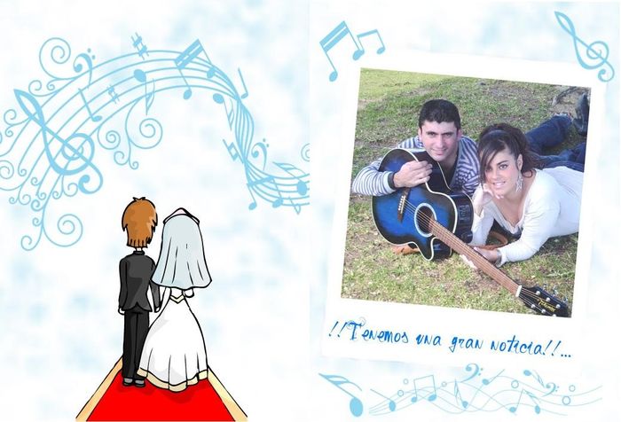 Portada y Contraportada de mi invitación de boda