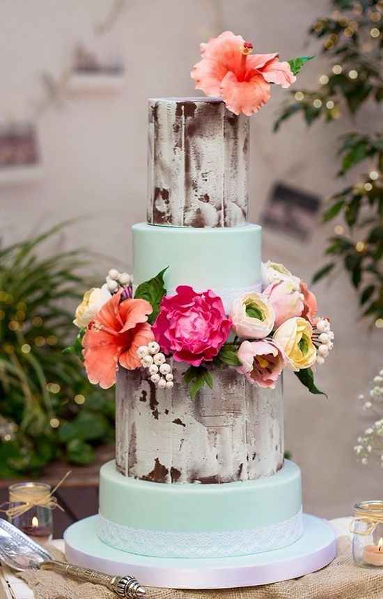 Tarta con flores