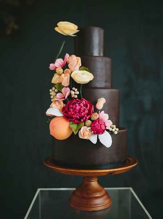 Tarta con flores