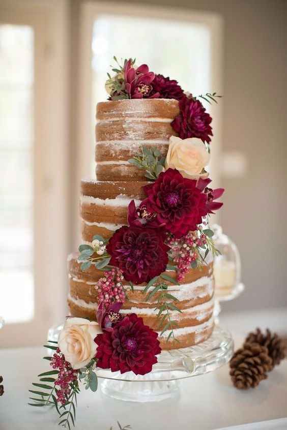 Tarta con flores