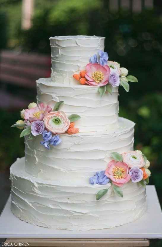 Tarta con flores