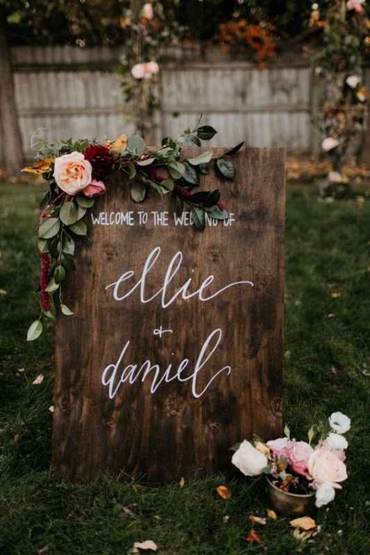 Caligrafía de boda