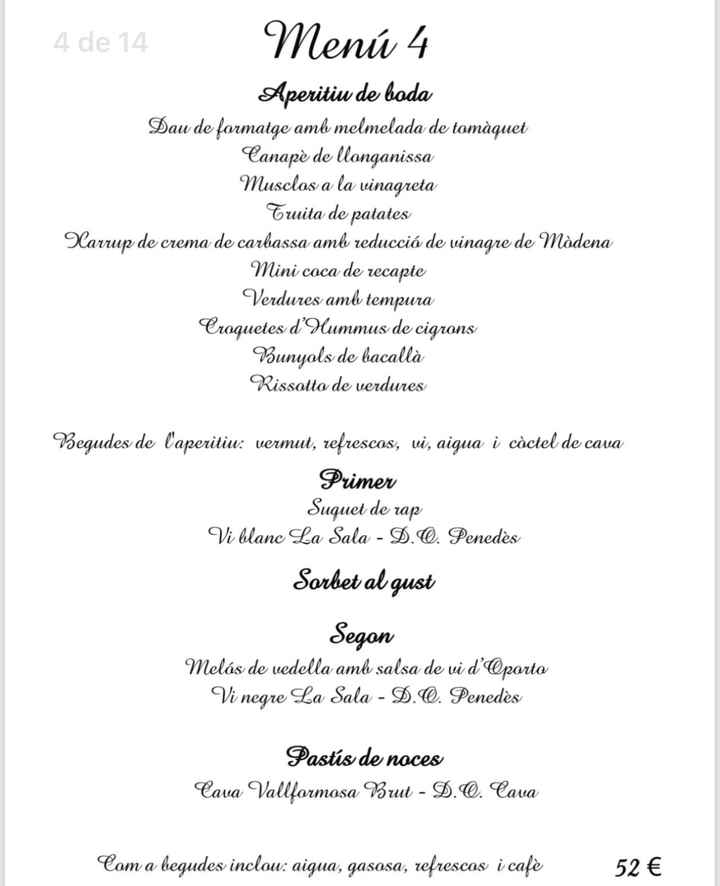 Menú boda - 1