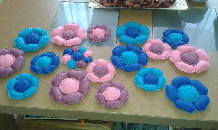 Flores de fieltro para el Candy bar