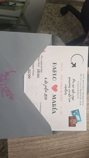 Invitaciones, Alfileres y Cartel de bienvenida. - 2