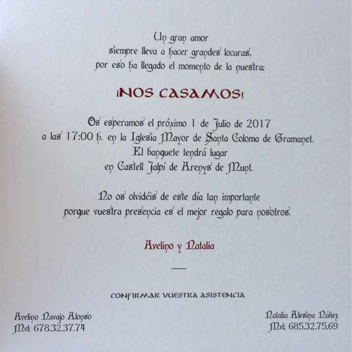 Nuestras invitaciones - boda medieval - 6