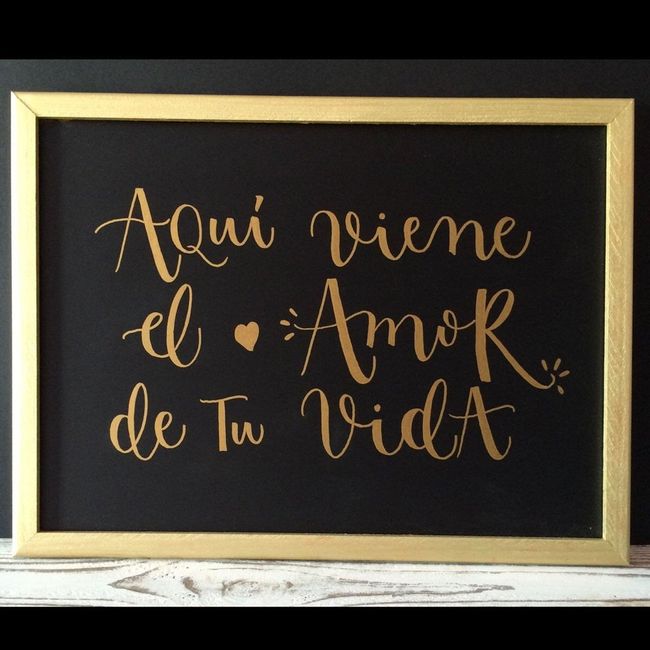 Cartel con el aviso de llegada de la novia - 1