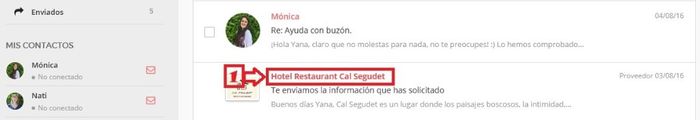 Si haces click en el nombre de proveedor.