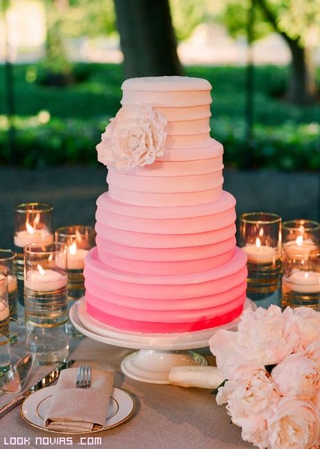 Inspiración tartas para boda temática rosa - 2