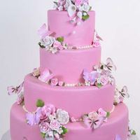 Inspiración tartas para boda temática rosa - 1
