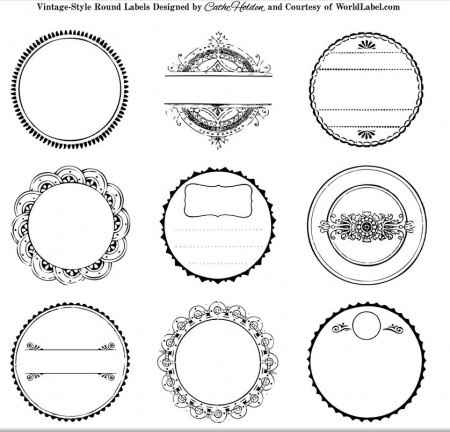 Plantilla etiquetas redondas vintage
