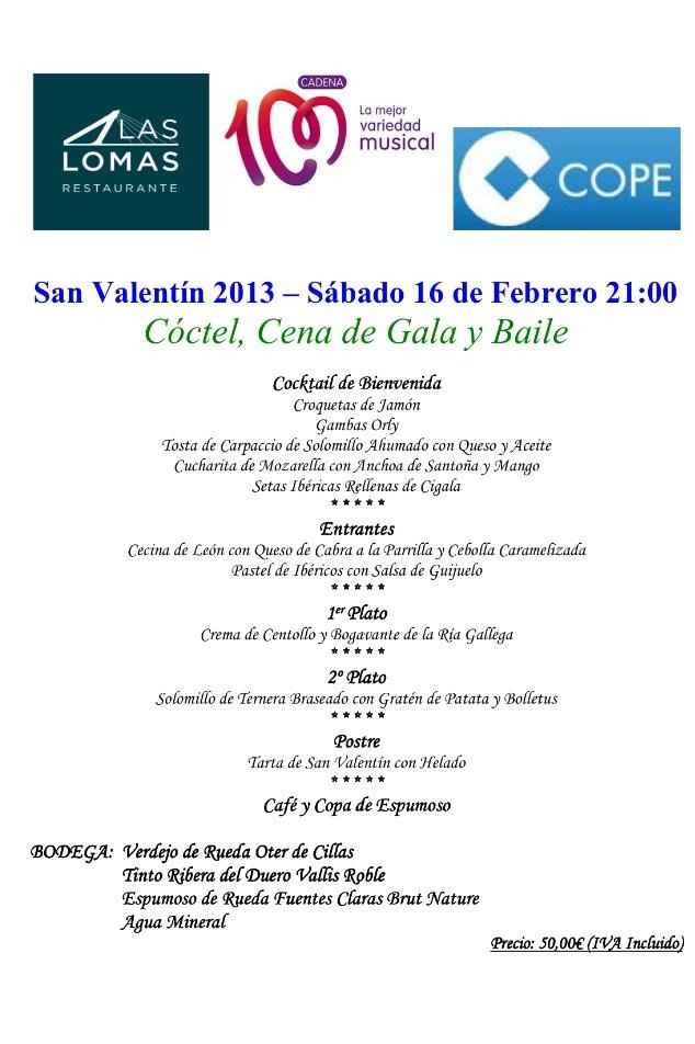 Cena de San Valentin Valladolid 2013
