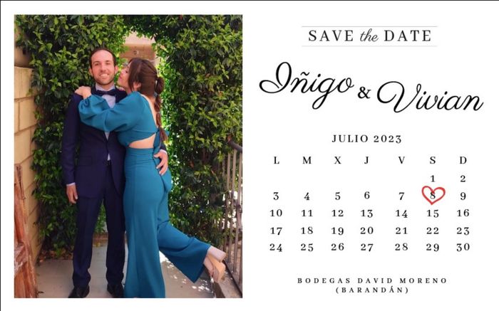 ¿Save the date con calendario o Solo foto? 1
