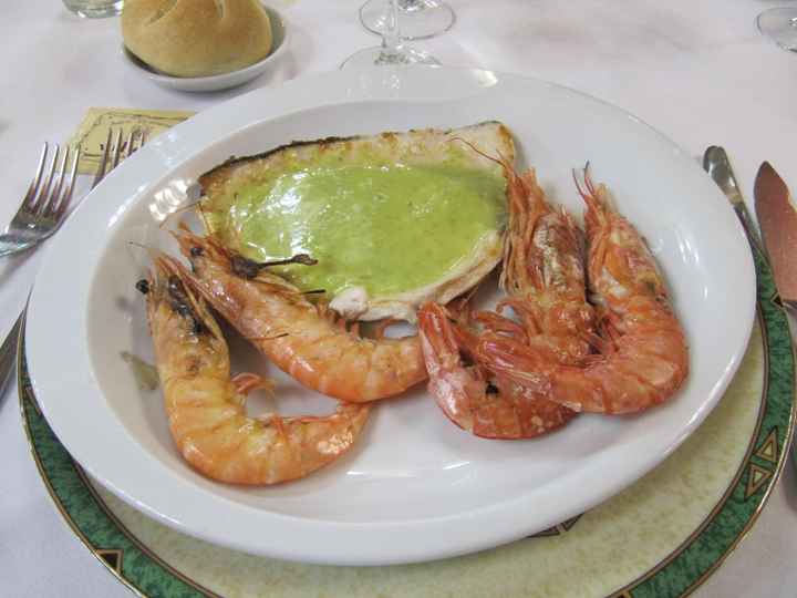 Prueba menú Salón Viher - emperador con langostinos y gambas