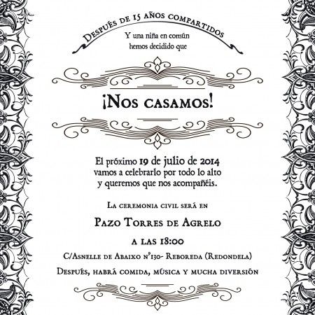 Invitación made by me. Reverso