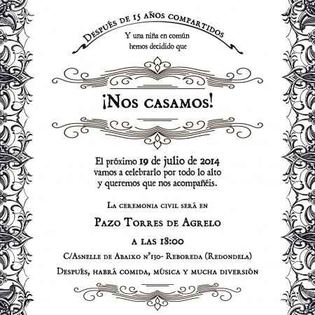 Invitación made by me. Reverso