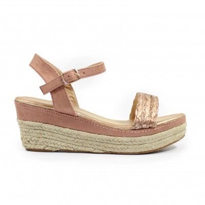 Sandalias con cuña ROSA NUDE