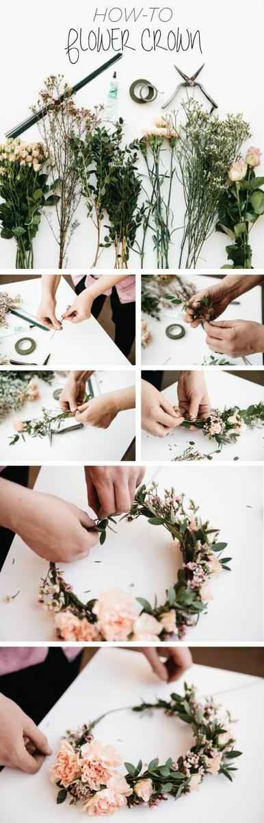 Tutorial como hacer una corona de flores DIY