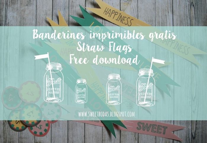 Tutorial banderines imprimibles para pajitas DIY