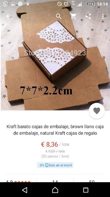 Cajas/sobres kraft para invitaciÓn de boda - 3