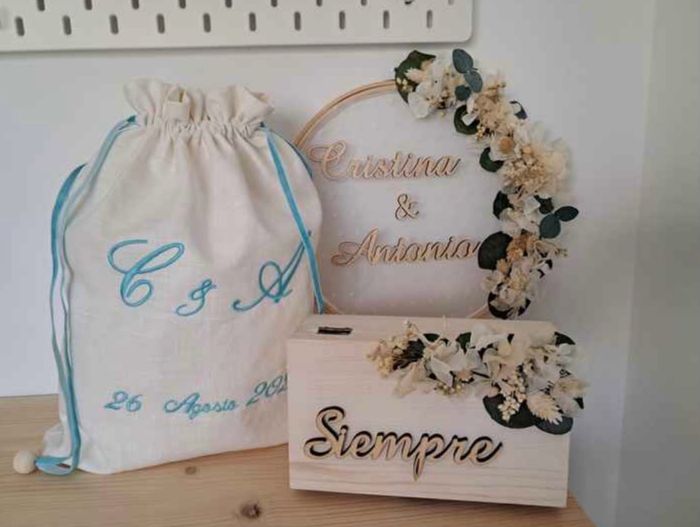 Bastidor para anillos y caja de arras - 1