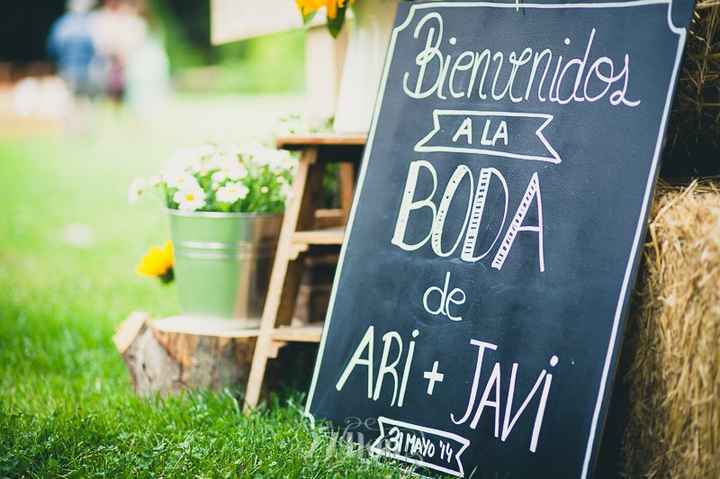 Cartel bienvenidos en pizarra. medidas?? - 1