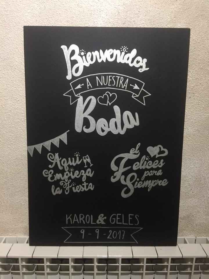 Cartel bienvenidos en pizarra. medidas?? - 1