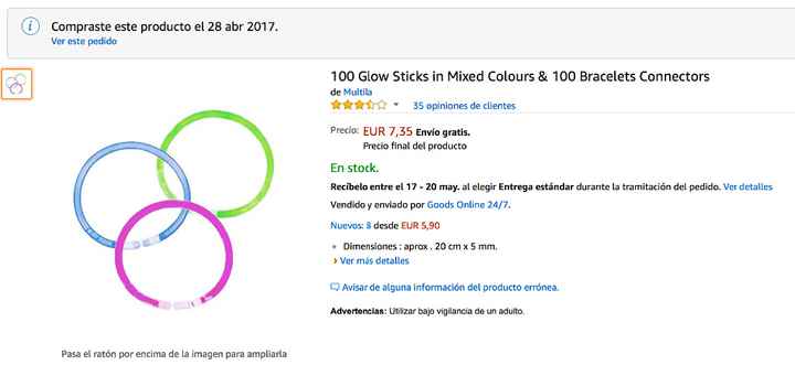 PULSERAS FLUORESCENTES AMAZON