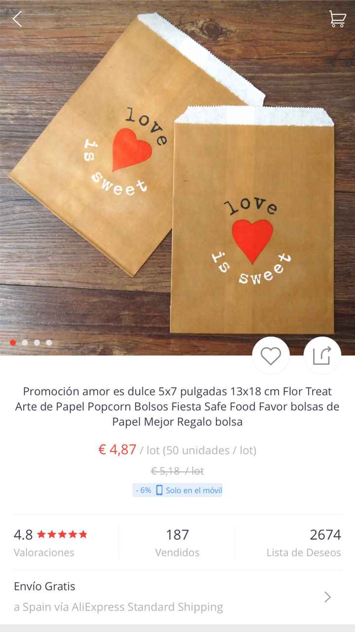 Bolsitas kraft para candy bar - 1