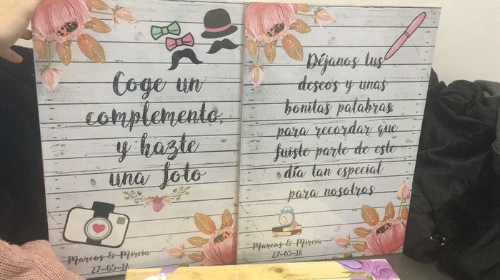 carteles para el libro de firmas y el fotomaton