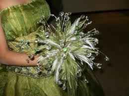 ramo de novia cristal verde