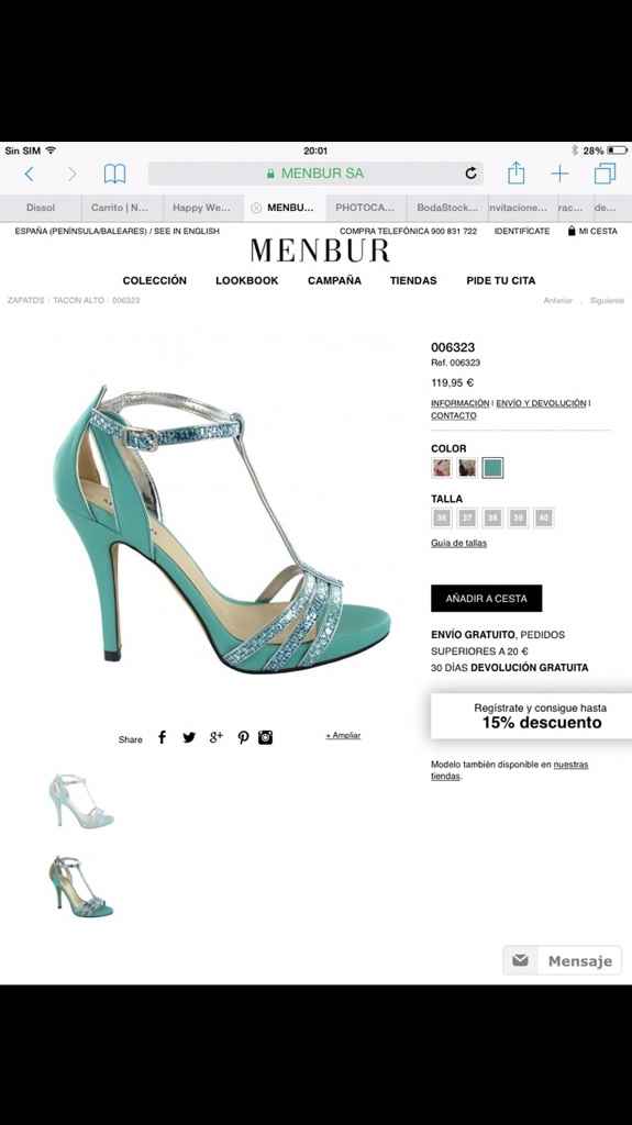 Zapatos/ sándalias verde turquesa - 1