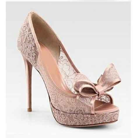 Zapatos de novia rosas de encaje - 1