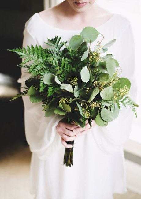 Ramo de novia tamaño L - XL de forraje verde