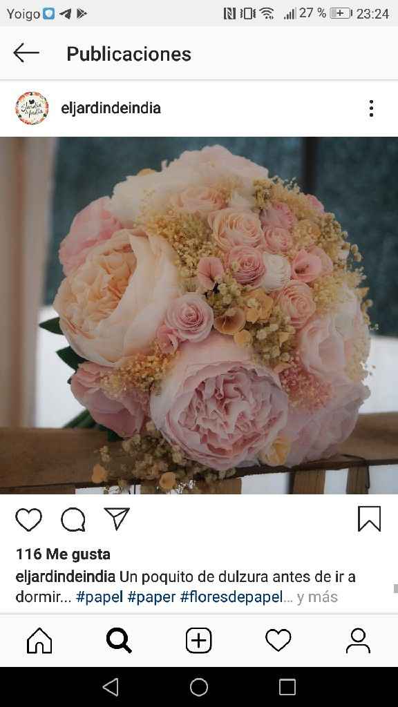 Ramo de novia con flores de papel. - 2
